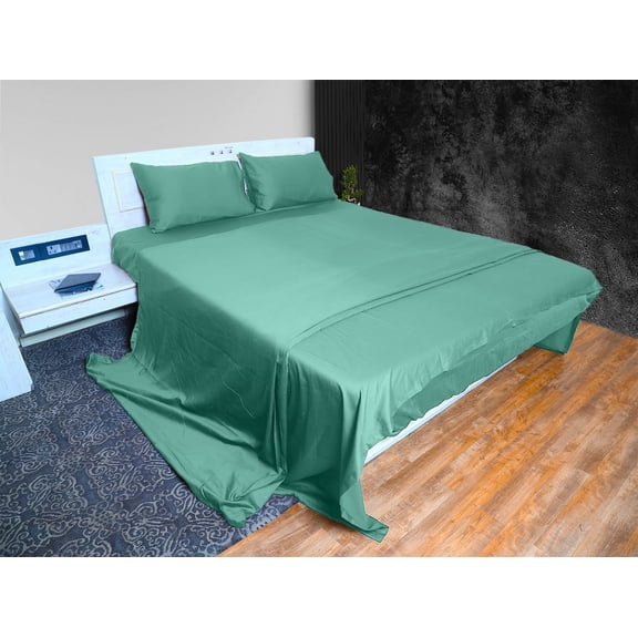 Cloud Fino 100% Cotton Sheet Set- 4 Piece Sheet Set- 600 Thread count- Flat Sheet, Fitted Sheet ups to 15" Deep pocket and 2 pillowcases- Super Soft Hotel Luxury Sheets Set(Aqua Blue,King)