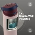 thumbnail image 5 of TAL 24oz Stainless Steel 2-in-1 Straw and Chug Water Bottle with Push Lid, Mauve, 5 of 11