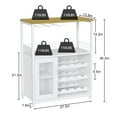 thumbnail image 3 of TEQIN Wine Bar Rack Cabinet with Detachable Wine Rack, Coffee Bar with Glass Holder, Small Sideboard and Buffet Cabinet with Mesh Door for Liquor and Glasses, 3 of 7