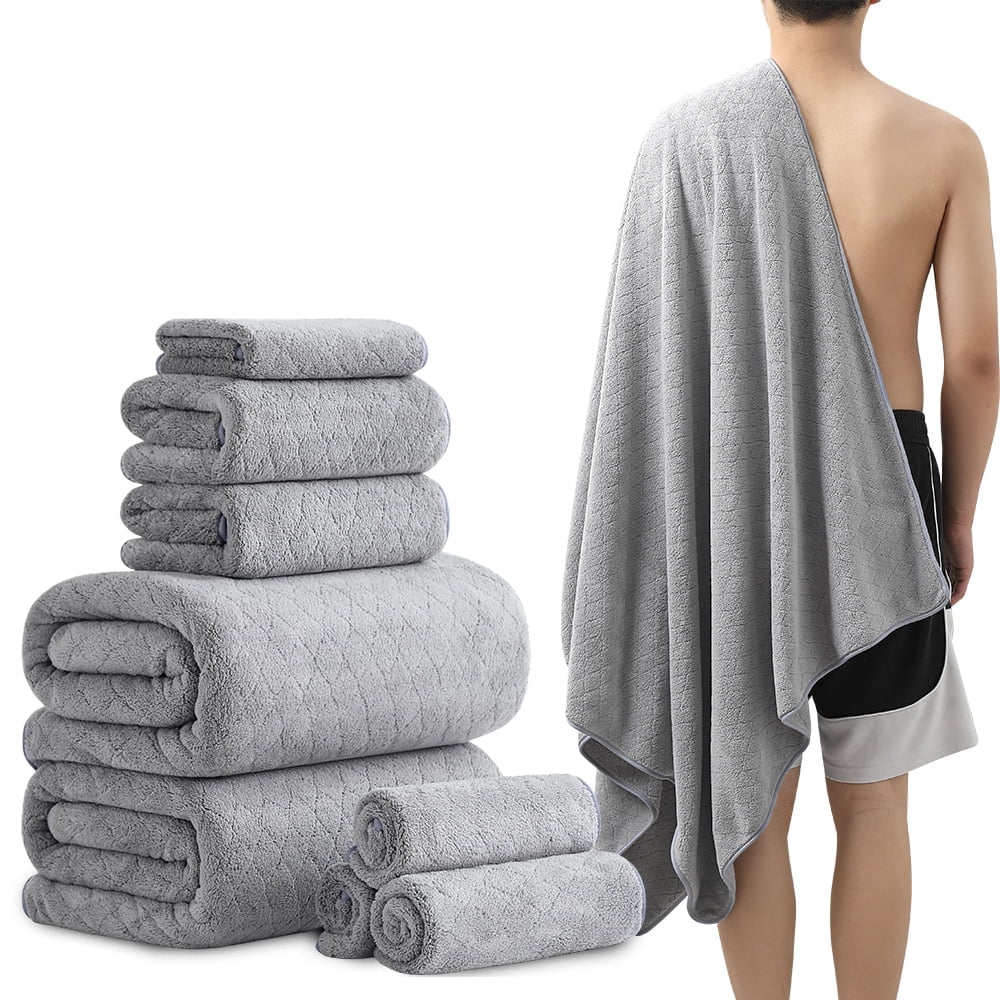 Green Essen 8 Pieces Extra Large Bath Towel35"x 70" Highly Absorbent Quick Dry Bath Sheets Bath Towel Oversized Clearance Soft Shower Towels for Bathroom Spa Hotel Gym(Dark Grey)