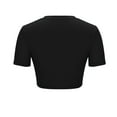 thumbnail image 4 of Lovskoo 2024 Crop Tops for Women Short Sleeve Round Neck Women Clothing Comfortable Breathable Blouses Tops Shirts for Women Black L, 4 of 8