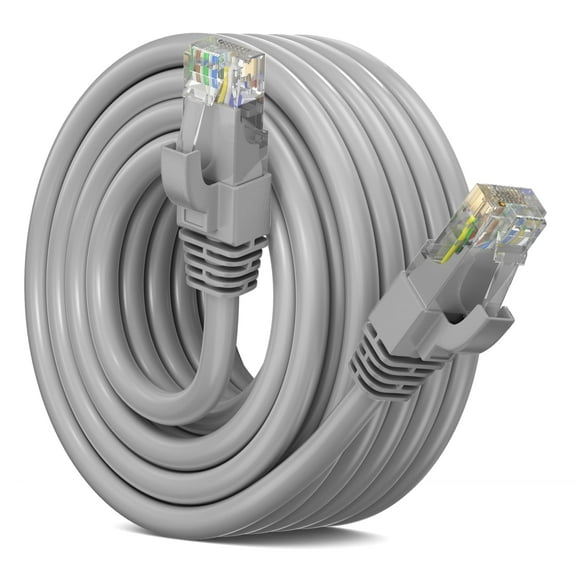 Ethernet Cable 20 ft CAT6 High Speed Internet Network LAN Cable Cord, Outdoor Waterproof (Gray)