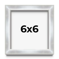 6x6 Frame Silver Whitewashed Wood Grain Solid Wood Shadow Box | 0.75 Inch Moulding Width | 0.75