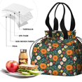 thumbnail image 4 of Pioneer Flower Floral Print Pattern Drawstring Lunch Bag Women - Drawstring Lunch Bag Insulated for Work Office - Stain-Resistant Large Lunchbags for Women with Multi-Pockets, 4 of 6