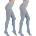 thumbnail image 3 of 2 Pairs Women's Solid Color Tights 80D, Soft Opaque Microfiber Tights, 3 of 4