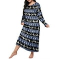 thumbnail image 2 of GILIGEGE Christmas Nightgown for Women Long Sleeve Round Neck Sleepwear Full Length Long Nightshirt Soft Loungewear Pajama Dress Cute Print Sleep Shirts for Women Christmas Gift, 2 of 7