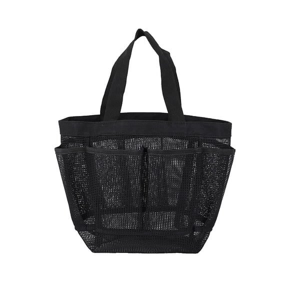 Bolso de playa de malla, bolso de piscina para mujer, bolso de mano de malla con múltiples bolsillos exteriores, accesorios de viaje ligeros para la playa, vacaciones y el verano.