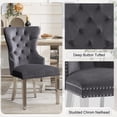 thumbnail image 5 of Foredo Elegant Velvet Chairs Set of 2, Modern Upholstered Wingback Chair with Metal Legs and Button Tufting for Dining Room Living Room, Dark Gray, 5 of 8
