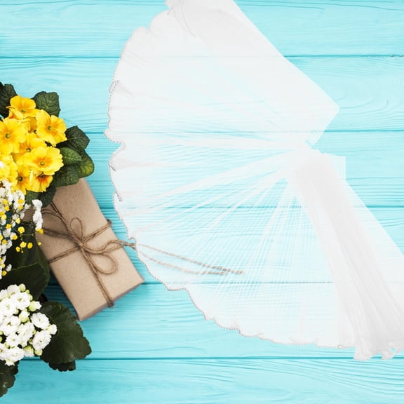 NICEXMAS White Wave Mesh Flower Bouquet Wrap for Weddings and DIY