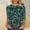 A699 Multicolor, variant on Tunic Blouse for Women Crewneck 3/4 Sleeve Artistic Casual Loose Fit Botanical Leaf Pattern Print Soft Breathable Lightweight Fashion Pullover Summer Fall Tops