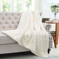 thumbnail image 3 of Home Soft Things Solid Color Super Mink FauxFur Throw with Sherpa Backing Pure Cashmere 60" x 80", 3 of 5