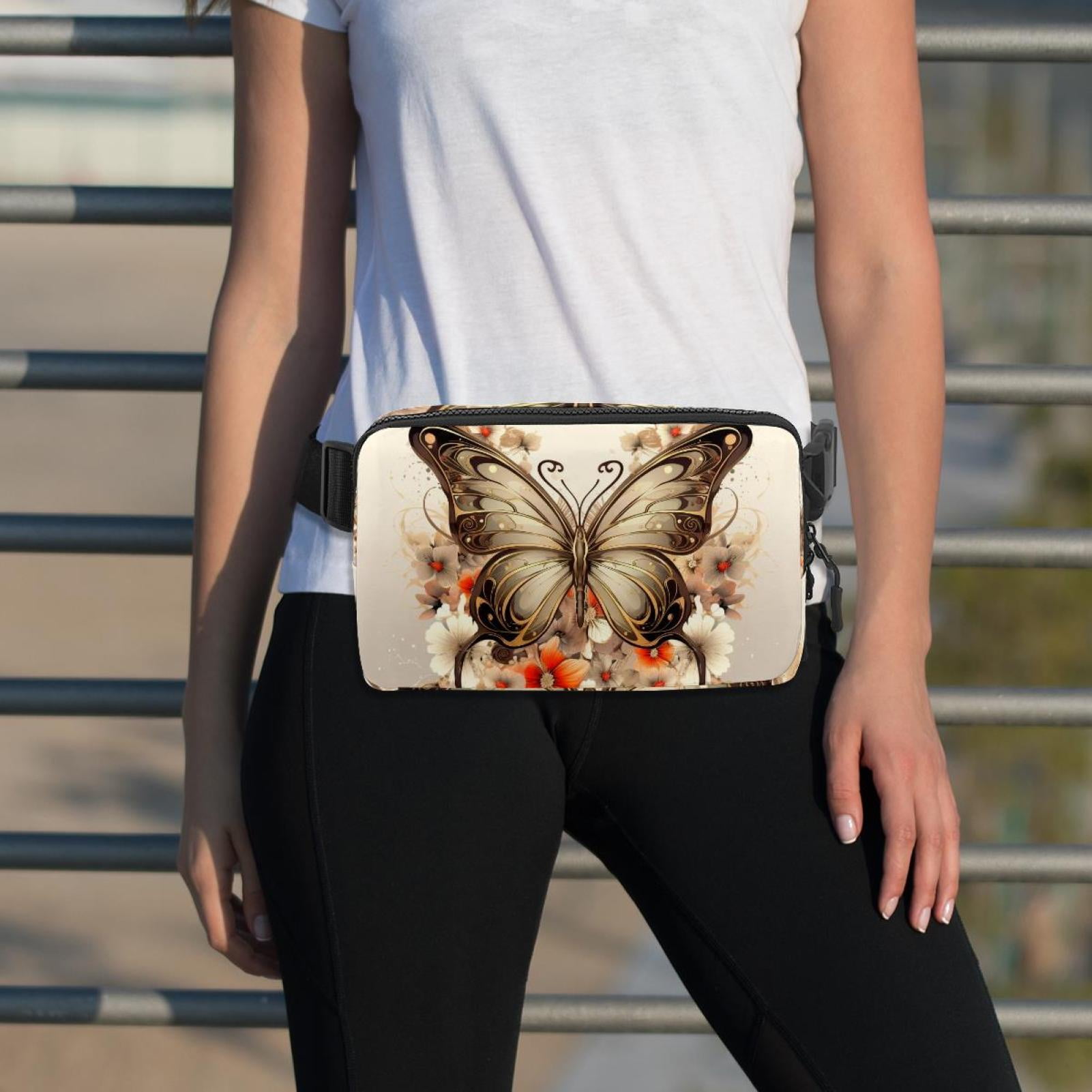 Butterflies Waist Pack Running Belt Fanny Packs Lightweight Adjustable with Extension Strap Unisex