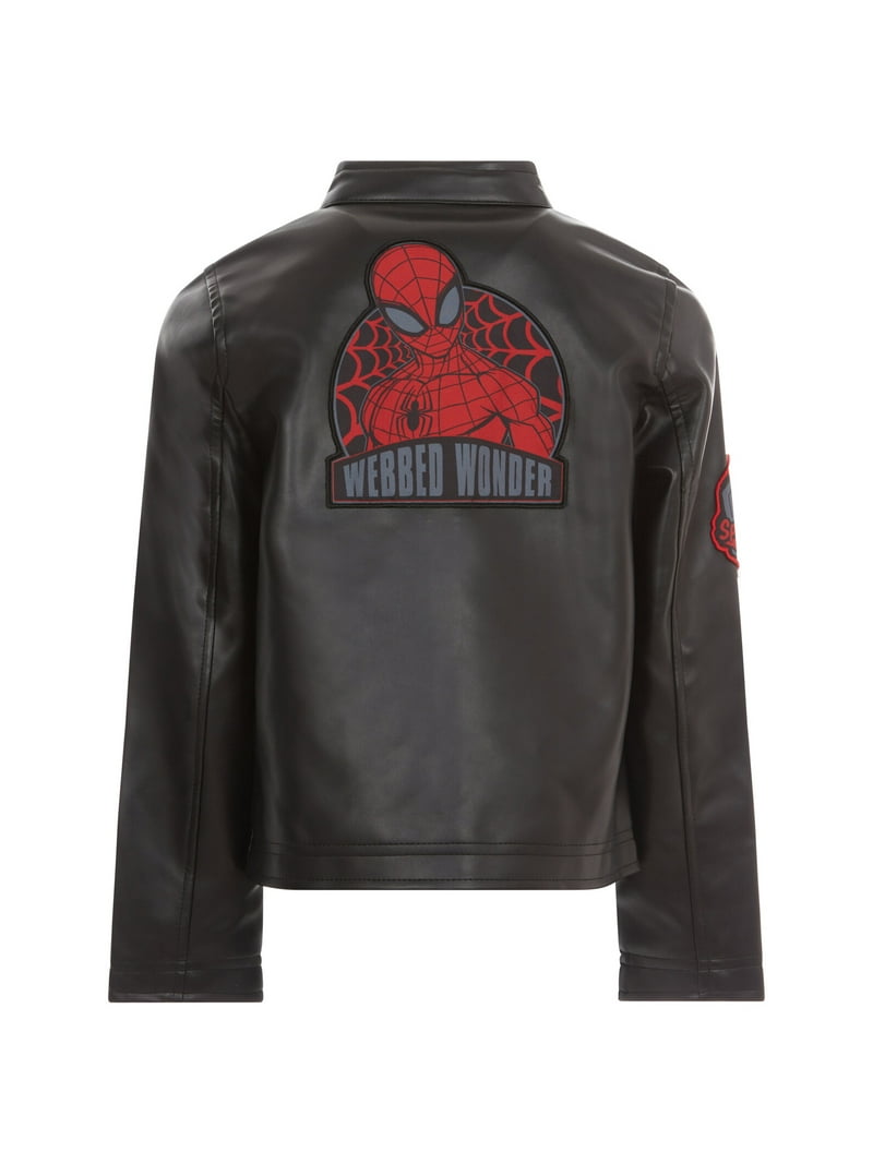 Marvel Spider-Man Faux Leather Moto Jacket Little Kid to Big Kid