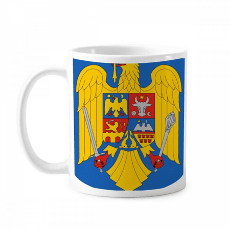 

Romania National Emblem Country Mug Pottery Cerac Coffee Porcelain Cup Tableware