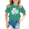 thumbnail image 1 of Girls Tops Tees & Shirts St Pat Print Round Neck Short Sleeve For Girls Fashionable Comfortable and Stylish Design for Everyday Wear, 1 of 3