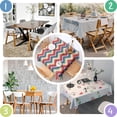 thumbnail image 4 of Colorful Geometric Chevron Pattern Square Tablecloth,Waterproof Square Table Cover,Wipeable Spillproof Washable Table Cover for Home Kitchen Party Decor 42"X42"(107x107cm), 4 of 6