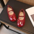 thumbnail image 3 of Cethrio Kids Girls Dress Shoes, Princess Birthday Dancing Soft Sole School Uniform Shoes Red Size 3, 3 of 3