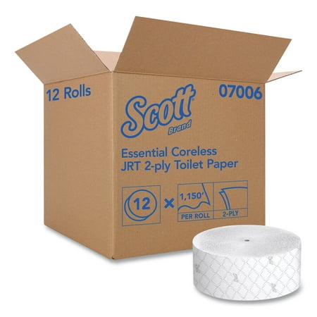 Scott Essential Coreless JRT  Septic Safe  2-Ply  White  1150 ft  12 Rolls/Carton