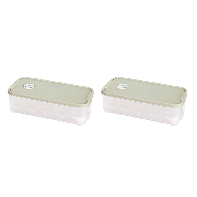 Cateissary Caja de almacenamiento de huevos Hi.FANCY, organizador de huevos de plástico, rejillas, contenedor de cocina con tapa verde claro Tipo 1 2piezas