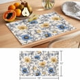 thumbnail image 6 of Abstract Flower Placemats Set of 12, Vintage Blue Yellow Floral Non-Slip Place Mats Washable Table Mats for Kitchen Dining Table Decorations Indoor/Outdoor, 6 of 9