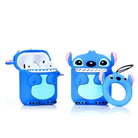 LEWOTE Apple 3D Stitch Shockproof Earbud Case Blue
