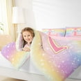 thumbnail image 4 of Homewish Initial L Letter Full Size Comforter Sets for Girls, Dreamy Galaxy Stars Rainbow Bedding Comforter Set, Cute Princess Style Reversible Bedding Sets, Luxury Bedroom Decor, 3-Piece, 4 of 8