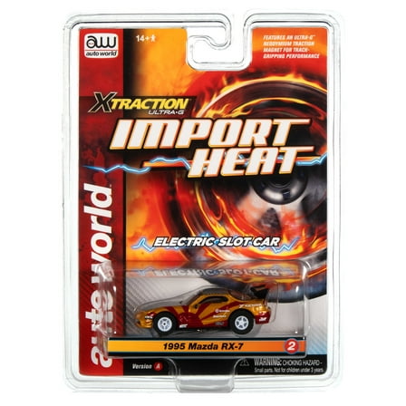 Auto World  Sc378 R2 Xtraction Ultrag Slot Car 1995 Mazda Rx 7 Sra Gold
