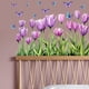 thumbnail image 2 of Adhesivos de pared de PVC con forma de tulipán y mariposa morados, 2 of 4