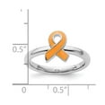 thumbnail image 2 of 925 Sterling Silver Polished Stackable Orange Enameled Awareness Ribbon Ring Size 5 Stackable Ring for Women, 2 of 2