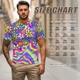 thumbnail image 6 of Aplkyhs Hippie Floral Matching Couple Golf Shirts Quarter Zip Mens Hawaiian Shirt Lapel Design Breathable Fabric Soft and Comfortable Polyester Shirts for Men for Casual Wear, 6 of 6