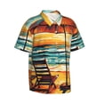 thumbnail image 2 of Balery Beach Umbrella Sunset Print Men's Hawaiian Shirts Short Sleeve Beach Shirt Relaxed Fit Vacation Button Down Shirts-Large, 2 of 9