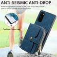 thumbnail image 2 of Allytech Galaxy S20 FE Wallet Case with Crossbody Strap, Vintage PU Leather Large Zipper Pocket Cards Slots Stand Shockproof Wallet Case Cover for Samsung Galaxy S20 FE - Blue, 2 of 9