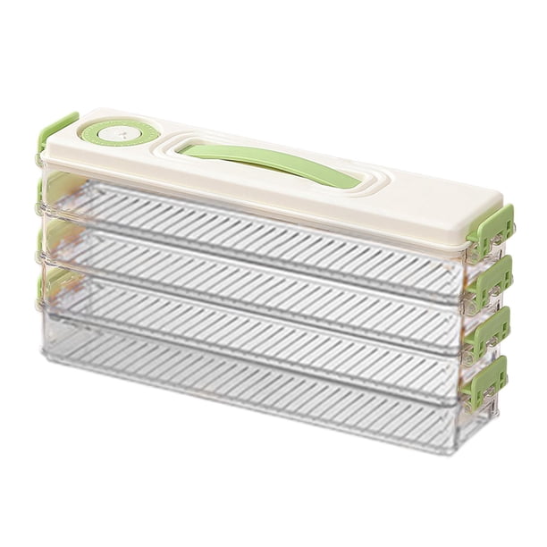 Caja de almacenamiento de bolas de , organizador de caja de donuts Wonton, contenedores de alimentos portátiles multicapa para el hogar, cocina, 4 capas
