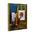 thumbnail image 3 of Stupell Industries Cat Confidence Self Portrait as a Tiger Funny Painting Metallic Gold Framed Floating Canvas Wall Art, 16x20, by Lucia Heffernan, 3 of 8
