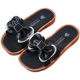 thumbnail image 5 of Quealent Girl's Slip on Sandals Bow Sandals Round Open Toe Beach Sandals Black for Size 2.5, 5 of 8