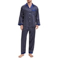 thumbnail image 1 of INSPIRAR CHIC Conjunto de Pijamas de 2 Piezas para Hombre, Camisón de Botones con Estampado, Patrón Casual, Talla S, Azul Oscuro, 1 of 6
