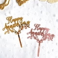 thumbnail image 1 of 5Pcs Cake Topper Happy Anniversary Design Decorative Acrylic Dessert Pastry Cupcake Picks for Party, 1 of 7