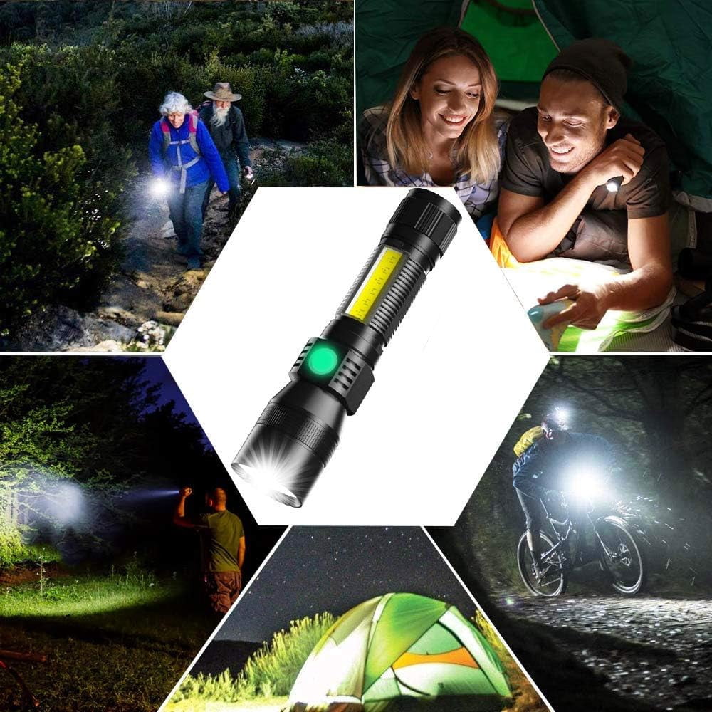 2000Lumen LED Light UV Flashlight, 3 in1 Super Bright Pocket with COB Flashlight for Pet Stains Detection,7Modes, IPX6 Waterproof,Zoomable for Camping,Hiking,Outdoor