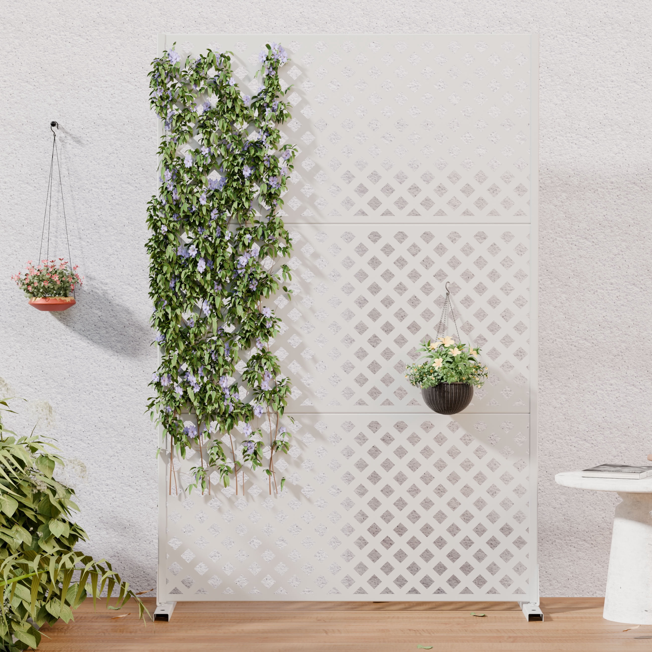 MAYEERTY 3 Panels Outdoor Privacy Screen, Metal Decorative Privacy Fence, Privacy Panel for Patio, Balcony, Backyard, Garden