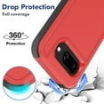 thumbnail image 5 of Decase for Google Pixel 9A Case, Shockproof Heavy Duty Hybrid Protection Hard PC Shell Flexible TPU Bumper, Military Grade Drop Proof Durable Protective Case with Screen Protector,Red, 5 of 5