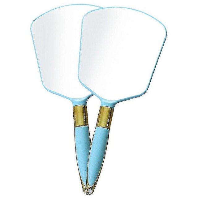 Espejo de mano con asa, ideal para maquillaje, salón de belleza y viajes.