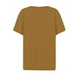 thumbnail image 4 of Summer Tops for Women Plus Size Casual Solid Color Medium Short Sleeve V-Neck Top Womens Blouses Gold 2XL, 4 of 5
