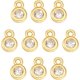 thumbnail image 1 of 10 piezas de dijes de circonita cúbica de plata de ley 925, colgantes redondos dorados con bucles para hacer collares, pulseras, pendientes y bisutería, manualidades, 5,5 x 3,5 mm., 1 of 5