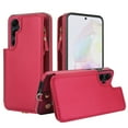 thumbnail image 2 of for Samsung Galaxy A35 Crossbody Wallet Phone Case with Card Holder&Zipper, Back Flip Folio PU Leather Kickstand Card Slots Double Magnetic Clasp Shockproof Case for Women Girls,Red, 2 of 8