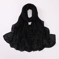 thumbnail image 2 of Clearance!Uooqdmx Hijab Scarf for Women, Chiffon Scarf, Head Coverings for Women, Solid Color Crinkled Hat with Muslim Ethnic Hijab, Muslim Head Scarf for Women, Black 2 A, 2 of 9