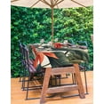 thumbnail image 3 of Hokiten Outdoor Tablecloths with Umbrella Hole & Zipper, Tropical Plant 54x80 Inch Tablecloth Rectangle, Summer Botanical Flowers Leaves Country Waterproof Table Cloth, Patio/Pool Table Covers, 3 of 7
