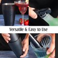 thumbnail image 3 of 18 Piece Bar Cocktail Shaker Set with Stylish Bamboo Stand (Matte Black), 3 of 7