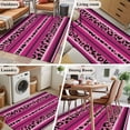thumbnail image 6 of 2.7x5 Washable Area Rug, Mexico Leopard Non-Slip Rectangle Rug for Bedroom Bedside, print Rose Red Indoor Floor Mat for Home Decor, 6 of 9