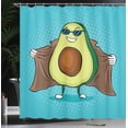 thumbnail image 3 of Ambesonne Avocado Shower Curtain, Cool Aguacate Illustration, 69"Wx75"L, Sky Blue Green and Caramel, 3 of 4
