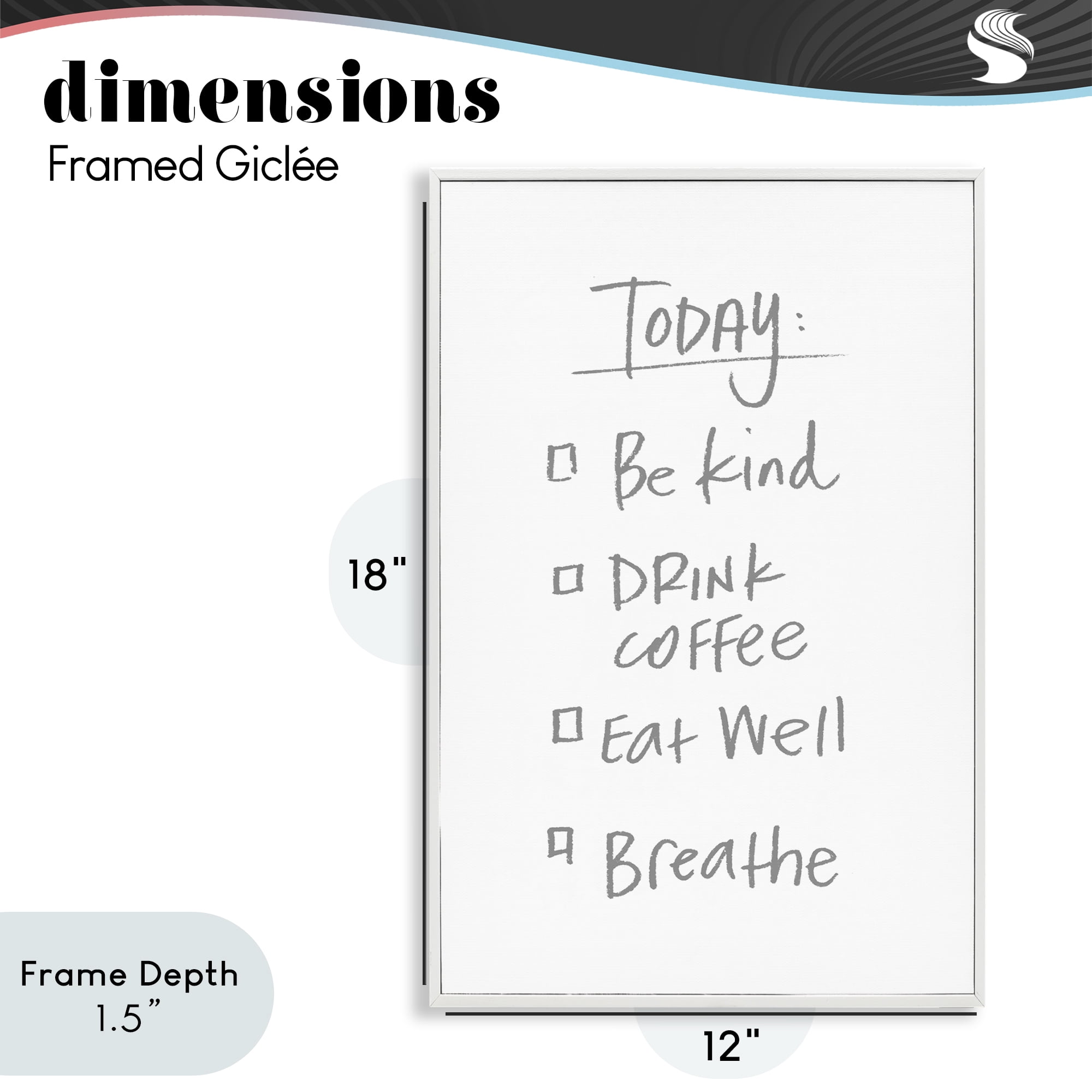 Stupell Industries Simple Today's Checklist White Framed Giclee Art, design by SD Graphics Studio